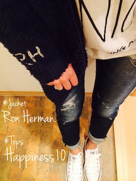 「Ron Herman（ロン ハーマン）のアイテム（その他アウター）」を使った、mａt ♡.さん（レディース・158cm）の冬コーディネート