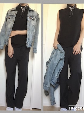 「Ungrid（アングリッド）の 【Casual】ｳﾞｨﾝﾃｰｼﾞGｼﾞｬﾝ （デニムジャケット）」を使った、mariさん（レディース・165cm）の春コーディネート