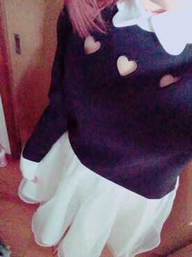 「Honey Cinnamon（ハニーシナモン）のアイテム（その他トップス、ブラック系）」を使った、Mina Fukunaga❀さん（レディース・151cm）の秋コーディネート