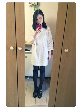 「iPhoneケース」｜「アイテム（ワンピース/ドレス）」を使った、りんごよりさくらんぼ♥︎さん（レディース・158cm）の春コーディネート