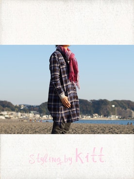 「＃ストール」｜キトさん（レディース・160cm）の秋コーディネート