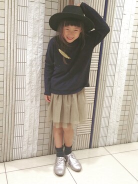 「H&M（エイチ・アンド・エム）のアイテム（ハット）」を使った、ERIさん（キッズ・125cm）の夏コーディネート