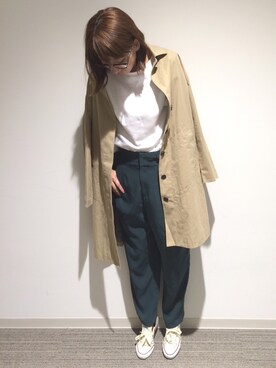 「ハグマグ」｜「アイテム（トレンチコート）」を使った、ERIさん（レディース・161cm）の秋コーディネート