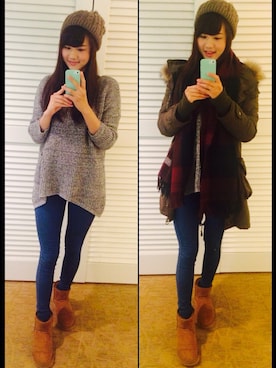 「NO NAME（ノーネーム）のアイテム（ジャケット/アウター）」を使った、Chloe💋さん（レディース・167cm）の冬コーディネート