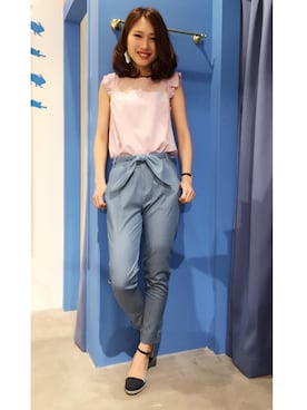 「アイテム（アクセサリー、グリーン系）」を使った、saki さん（レディース・162cm）の冬コーディネート