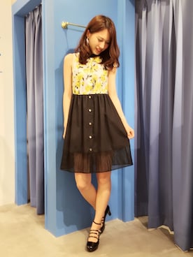 「フラワーピアス」｜saki さん（レディース・162cm）の夏コーディネート