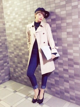 「アイテム（クラッチバッグ、グレー系）」を使った、♛chihiro♛さん（レディース・164cm）の冬コーディネート