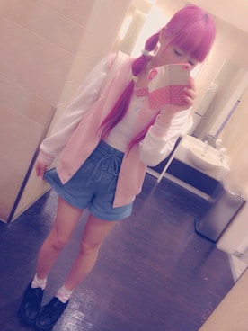 「ハイウエストパンツ」｜「アイテム（スタジャン）」を使った、せなさん（レディース・160cm）の春コーディネート