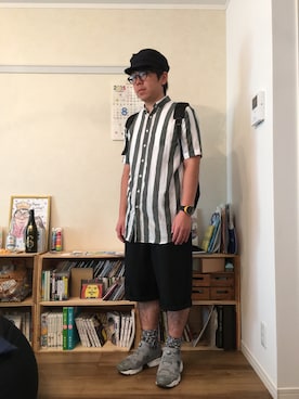 「ami（アミ）のアイテム（シャツ/ブラウス、ホワイト系）」を使った、F.H.さん（メンズ・173cm）の秋コーディネート