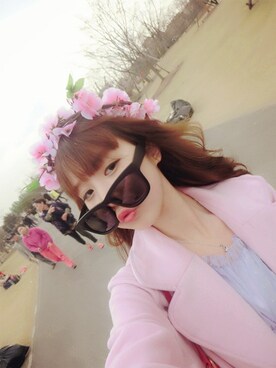 「アイテム（ピーコート、ピンク系）」を使った、Ev_babeさん（レディース・160cm）の春コーディネート