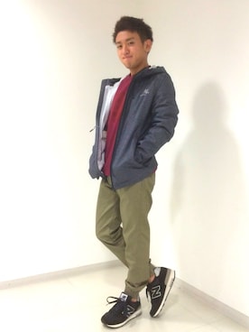「アイテム（スウェット）」を使った、NEWBALANCEOSAKAさん（メンズ・157cm・10代）の秋コーディネート