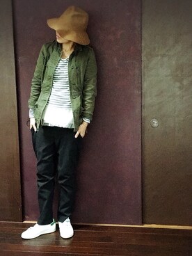「Daniel Wellington」｜「アイテム（ミリタリージャケット）」を使った、あなーにゃさん（レディース・167cm）の冬コーディネート