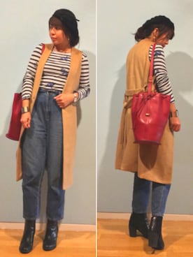 「ベレー帽推奨委員会」｜「アイテム（ブーティ）」を使った、あなーにゃさん（レディース・167cm）の秋コーディネート