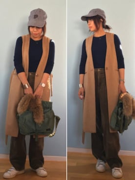 「ポーター」｜「アイテム（その他アウター）」を使った、あなーにゃさん（レディース・167cm）の秋コーディネート