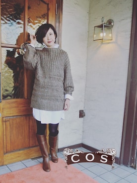 「mimi&roger（ミミアンドロジャー）のアイテム」を使った、cosさん（レディース・163cm）の秋コーディネート
