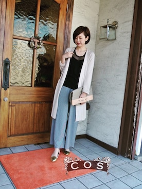 「ロングカーディガン」｜cosさん（レディース・163cm）の春コーディネート