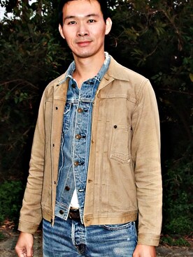 「PHIGVEL（フィグベル）のアイテム（ジャケット/アウター）」を使った、林雨辰さん（メンズ・176cm）の冬コーディネート