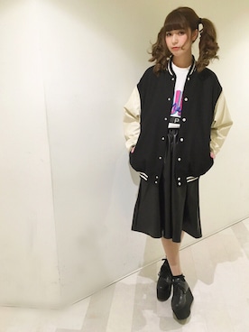 「PUNYUS（プニュズ）のアイテム（スタジャン）」を使った、PUNYUS  さん（レディース・165cm）の秋コーディネート