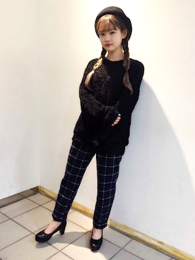 「PUNYUS（プニュズ）のアイテム（ハンチング/ベレー帽）」を使った、PUNYUS  さん（レディース・165cm）の秋コーディネート
