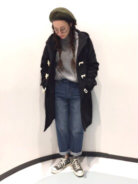 「PUNYUS（プニュズ）のアイテム（ピーコート）」を使った、PUNYUS  さん（レディース・165cm）の冬コーディネート
