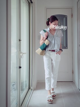 「UNION（ユニオン）のアイテム（バッグ）」を使った、Mymble⚓︎さん（レディース・160cm）の夏コーディネート