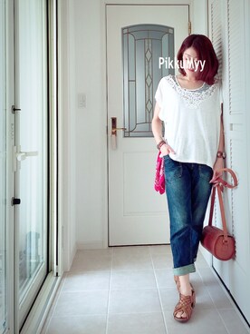 「off the wall（オフザウォール）のアイテム」を使った、Mymble⚓︎さん（レディース・160cm）の夏コーディネート