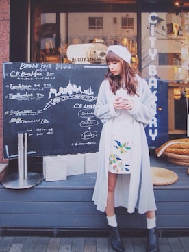 「MURUA（ムルーア）のアイテム（その他アウター）」を使った、MURUAさん（レディース・159cm）の冬コーディネート