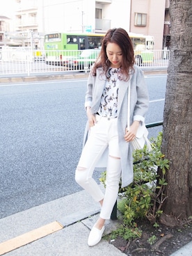 「MURUA（ムルーア）のアイテム（Tシャツ/カットソー）」を使った、MURUAさん（レディース・167cm）の春コーディネート