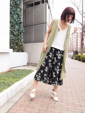 「ガウチョパンツ」｜MURUAさん（レディース・158cm）の春コーディネート