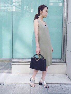 「MURUA（ムルーア）のアイテム（サンダル）」を使った、MURUAさん（レディース・152cm）の春コーディネート