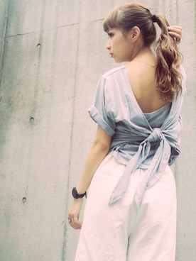 「MURUA（ムルーア）のアイテム（Tシャツ/カットソー）」を使った、MURUAさん（レディース・158cm）の春コーディネート