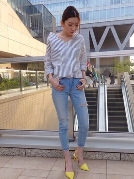 「MURUA（ムルーア）のアイテム（パンプス）」を使った、MURUAさん（レディース・173cm）の春コーディネート
