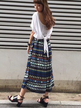 「MURUA（ムルーア）のアイテム（Tシャツ/カットソー）」を使った、MURUAさん（レディース・159cm）の夏コーディネート