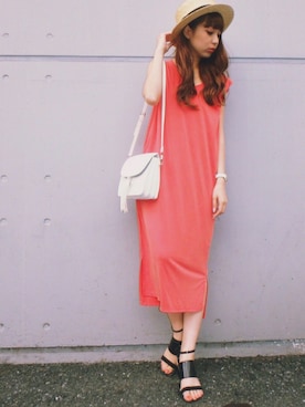 「MURUA（ムルーア）のアイテム（ショルダーバッグ）」を使った、MURUAさん（レディース・159cm）の夏コーディネート