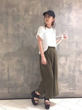 「MURUA（ムルーア）のアイテム（サンダル）」を使った、MURUAさん（レディース・152cm）の夏コーディネート