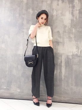 「MURUA（ムルーア）のアイテム（帽子）」を使った、MURUAさん（レディース・152cm）の秋コーディネート