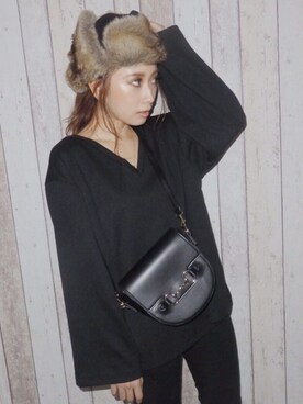 「MURUA（ムルーア）のアイテム（バッグ）」を使った、MURUAさん（レディース・152cm）の秋コーディネート