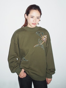 「MURUA（ムルーア）のアイテム（スウェット）」を使った、MURUAさん（レディース・160cm）の秋コーディネート