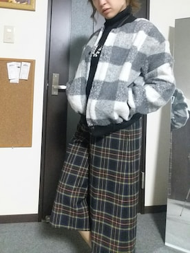 「タータンチェック」｜今日子さん（レディース・152cm）の春コーディネート