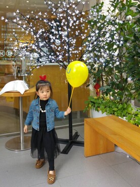 「LOVFEE（ラッフィ）のアイテム」を使った、福小媛さん（キッズ・100cm）の冬コーディネート