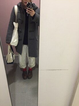 「にゃー」｜「アイテム（ダッフルコート）」を使った、さきさん（レディース・160cm）の秋コーディネート