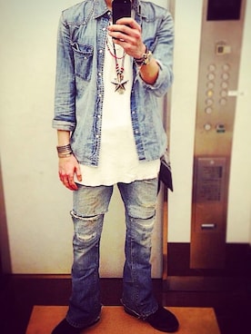 「ブルー x ホワイト」｜TAKUMIさん（メンズ・176cm）の春コーディネート