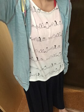 「Asrabbit（エーズラビット）のアイテム（トップス）」を使った、やしろさん（レディース・161cm）の夏コーディネート