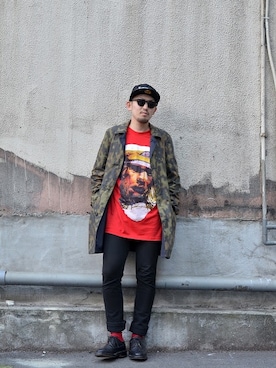 「DRIES VAN NOTEN（ドリスヴァンノッテン）のアイテム（ステンカラーコート）」を使った、MR.kiwiさん（メンズ・170cm）の春コーディネート