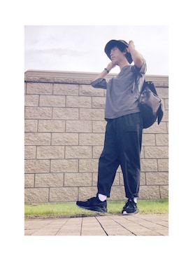 「JohnUNDERCOVER（ジョンアンダーカバー）のアイテム（帽子）」を使った、オオタさん（メンズ・174cm）の夏コーディネート