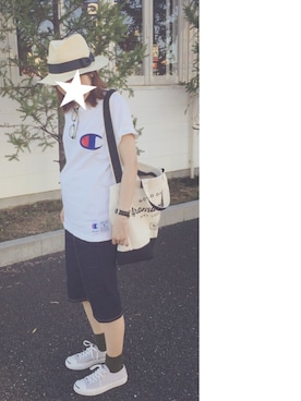 「スボーツミックス」｜「アイテム（腕時計）」を使った、だーやま。さん（レディース・156cm）の夏コーディネート
