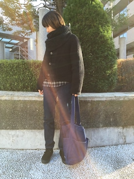 「tricot COMME des GARCONS（トリココムデギャルソン）のアイテム（ノーカラージャケット）」を使った、けいさん（レディース・161cm）の冬コーディネート