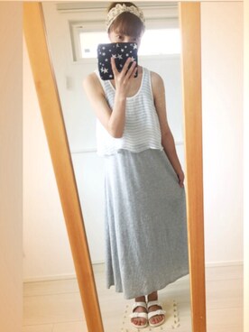 「おうちスタイル」｜「アイテム（PC・スマホグッズ/家電）」を使った、ハナハルさん（レディース・164cm）の夏コーディネート