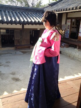 「民族衣装」｜「アイテム（その他）」を使った、ゆぽ吉さん（レディース・154cm）の春コーディネート
