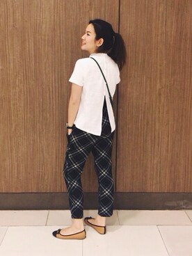 「monochrome」｜「アイテム（バレエシューズ）」を使った、SRIRAKさん（レディース・166cm）の夏コーディネート